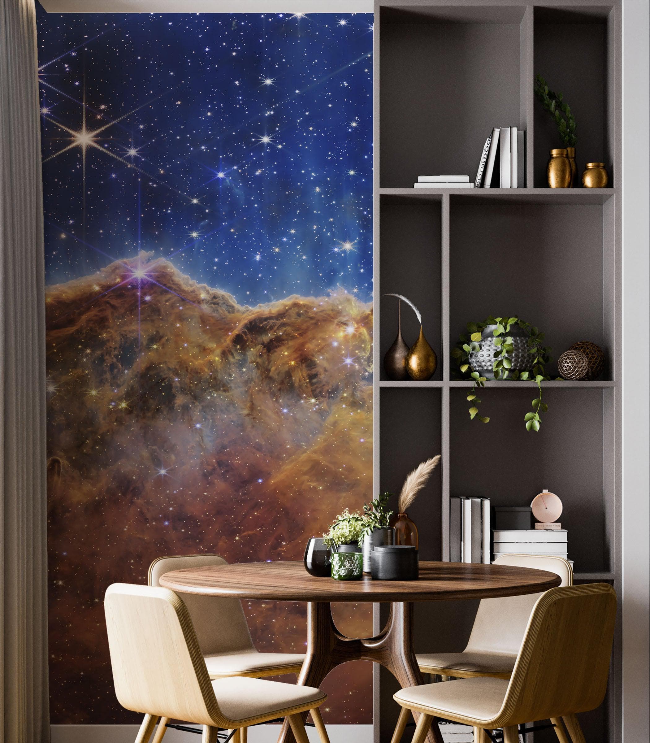 Cosmic Cliffs in the Carina Nebula Photo (NIRCam Image) from NASA, ESA, CSA, STScI. Galaxy Nebula Space Wall Mural | Peel and Stick Wallpaper.  #6421