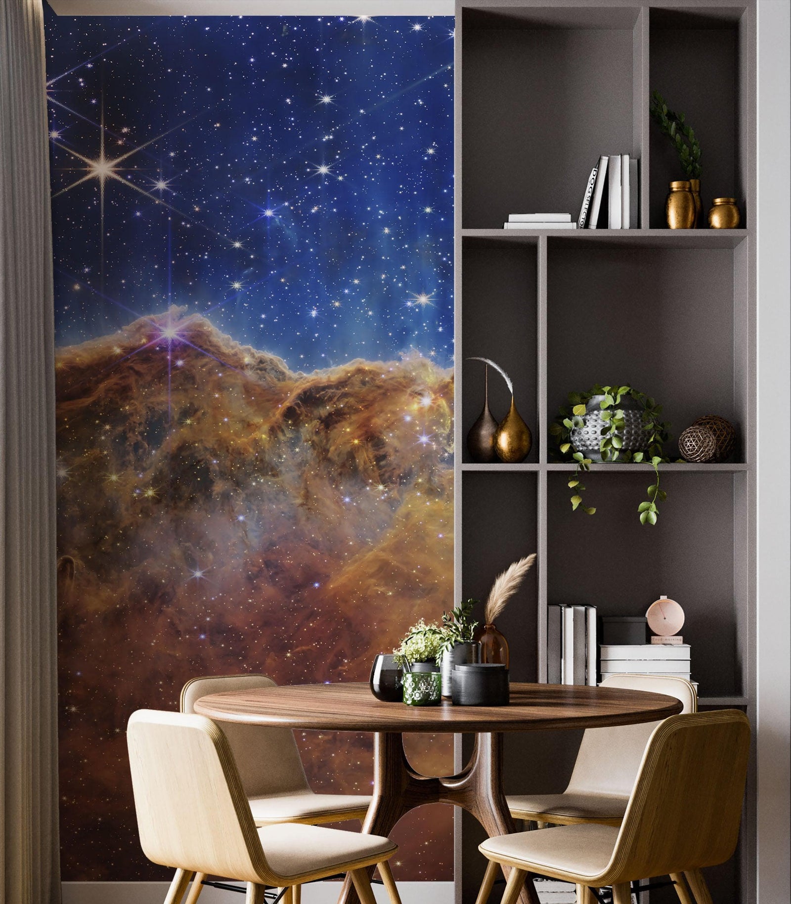 Cosmic Cliffs in the Carina Nebula Photo (NIRCam Image) from NASA, ESA, CSA, STScI. Galaxy Nebula Space Wall Mural | Peel and Stick Wallpaper.  #6421