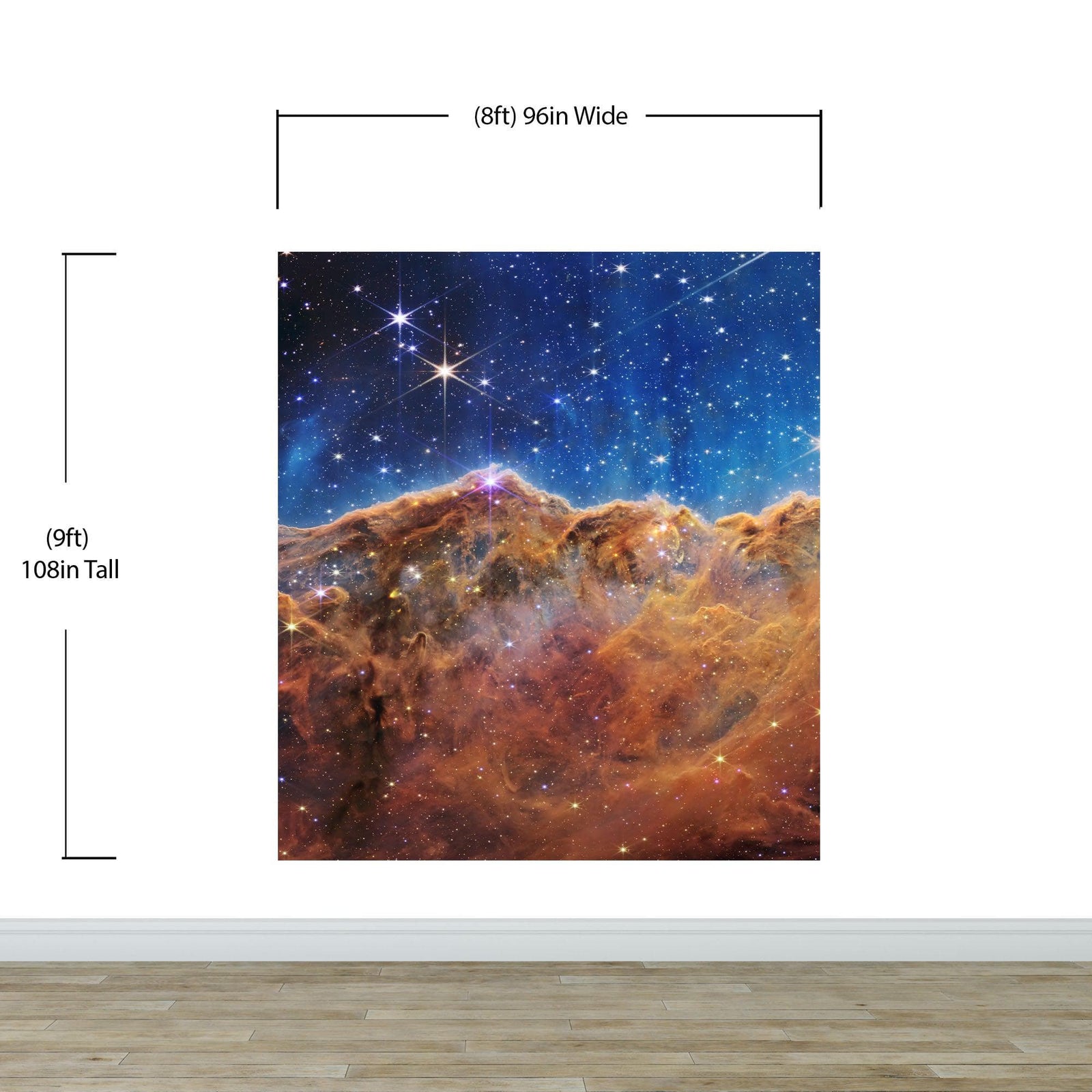 Cosmic Cliffs in the Carina Nebula Photo (NIRCam Image) from NASA, ESA, CSA, STScI. Galaxy Nebula Space Wall Mural | Peel and Stick Wallpaper.  #6421