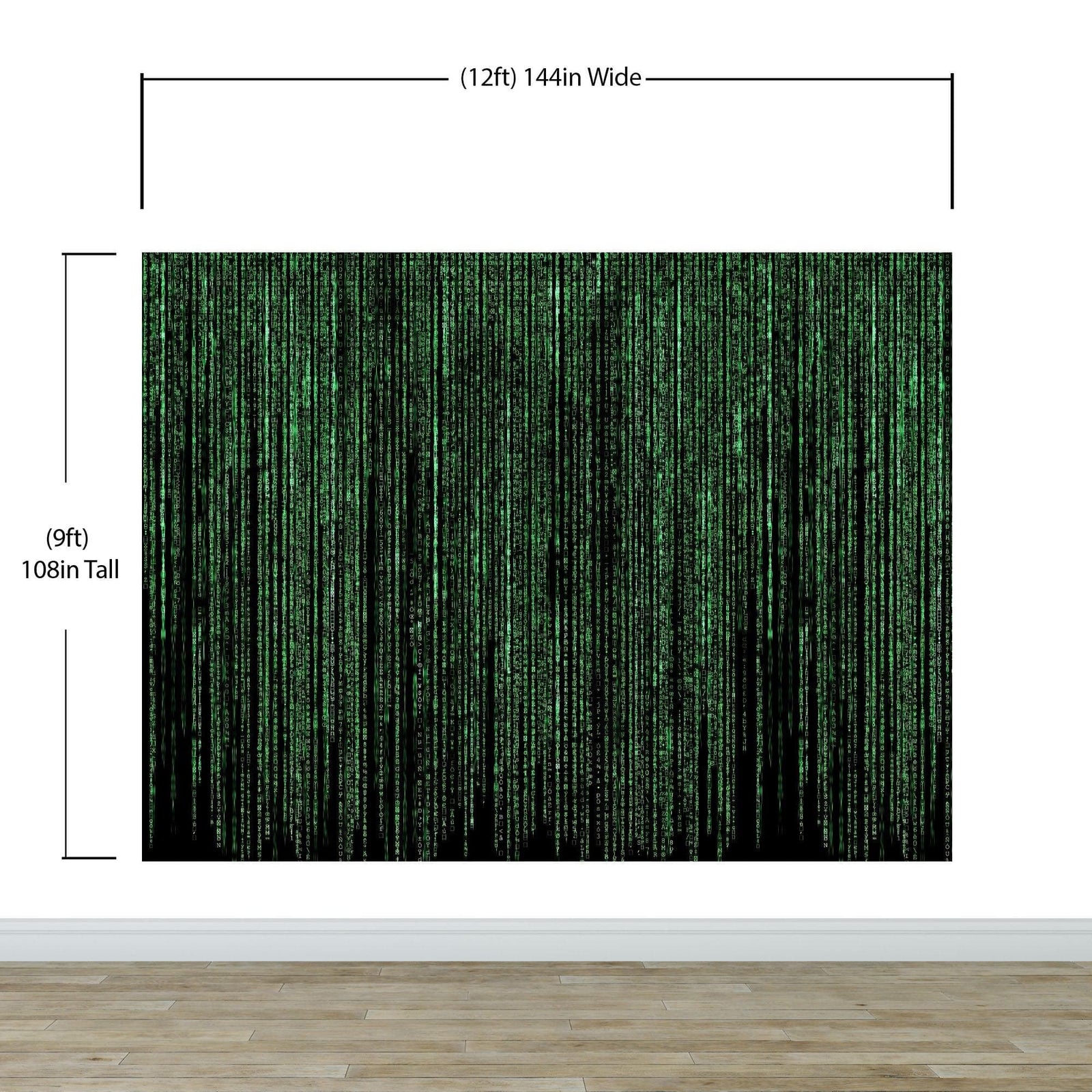 Computer Matrix Style Lines of Code Wall Mural. Science Fiction Decor. #6430