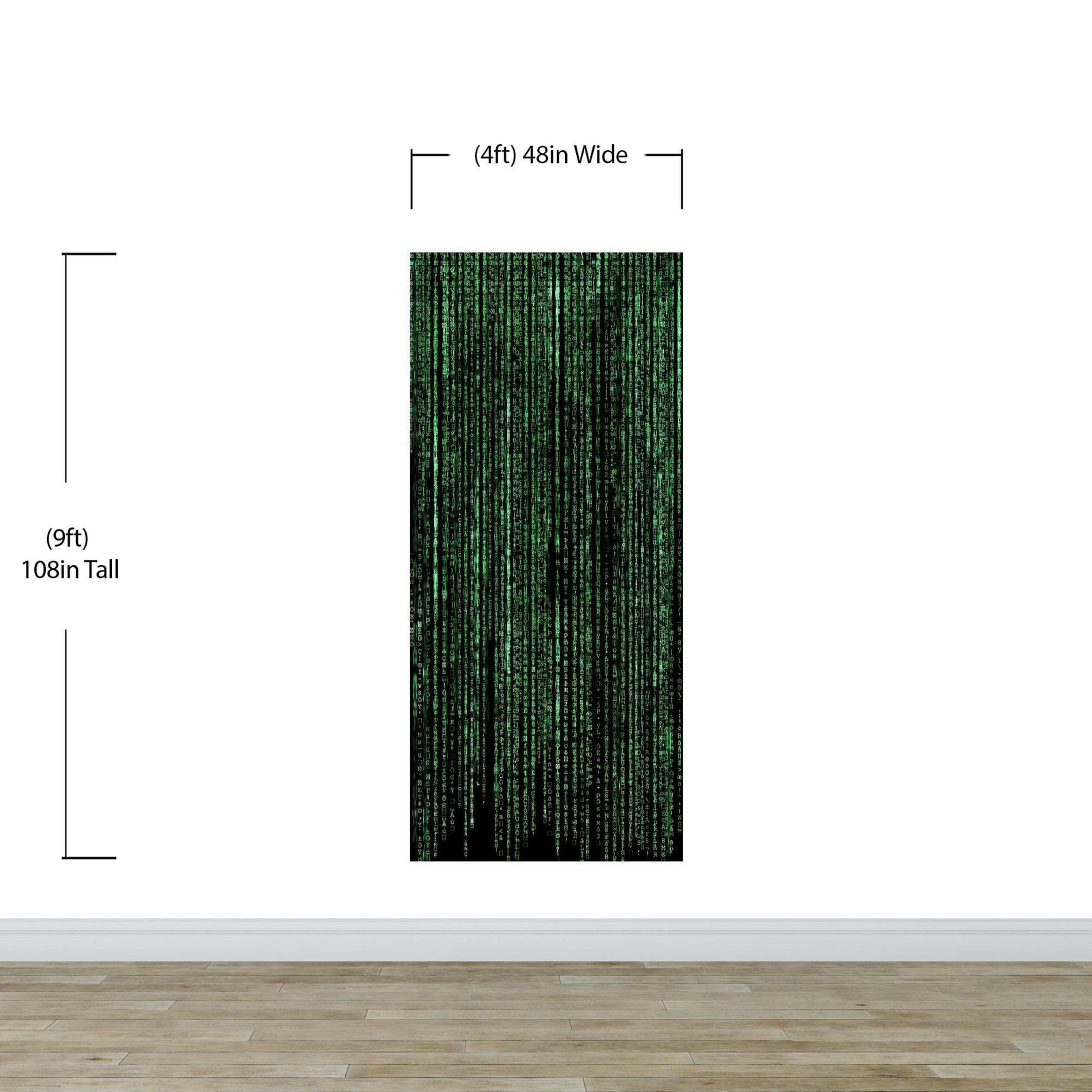 Computer Matrix Style Lines of Code Wall Mural. Science Fiction Decor. #6430