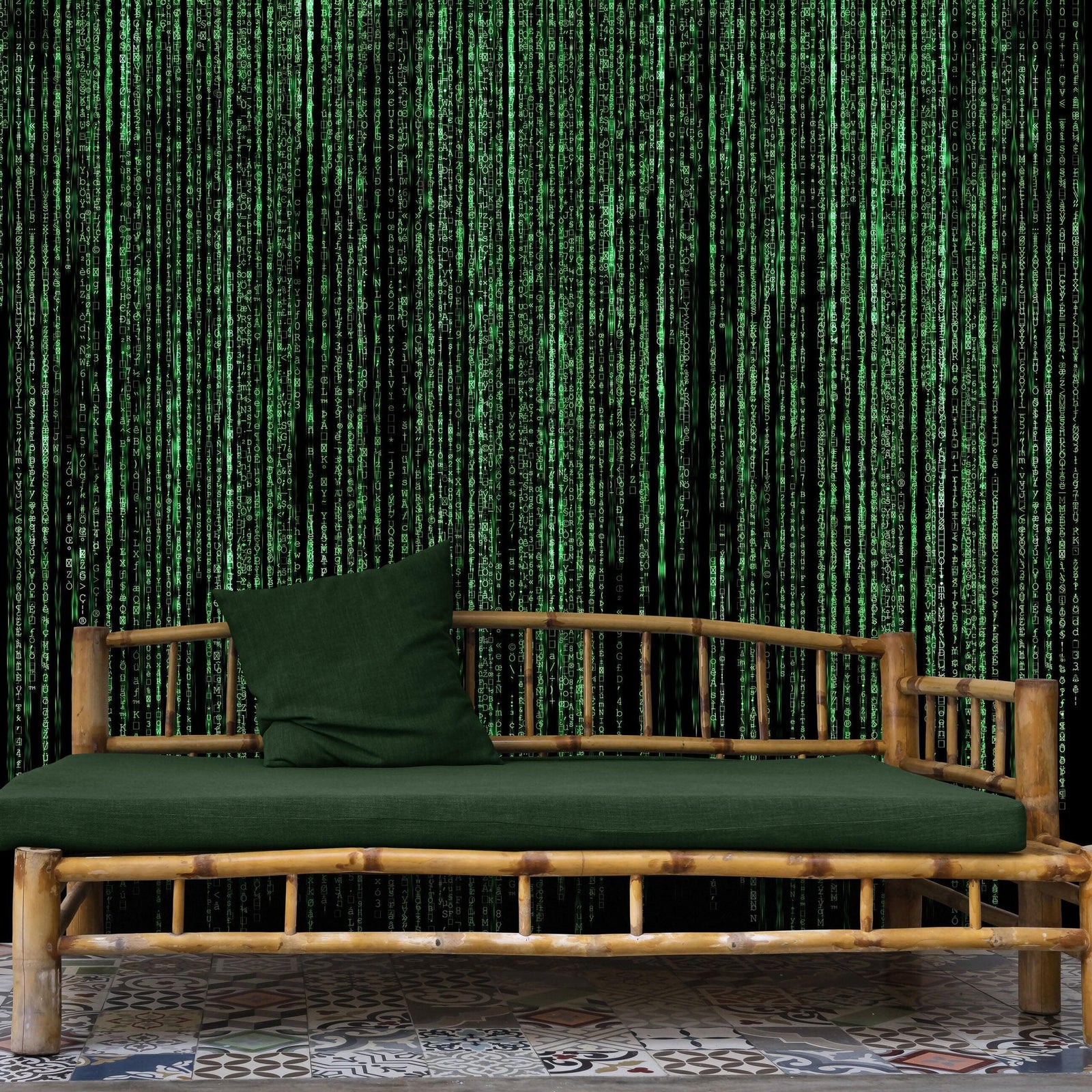 Computer Matrix Style Lines of Code Wall Mural. Science Fiction Decor. #6430