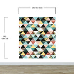 Triangle Geometric Abstract Palm Tree Leaves Pattern Wall Mural. #6431
