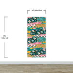 Pink Butterflies Abstract Pattern Wall Mural. Retro Pink Color Illustration Design. #6434