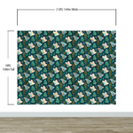 Butterfly Pattern Wall Mural. Retro Green and Gold Color Illustration Design. Bedroom, Nursery, Home Decor. #6435