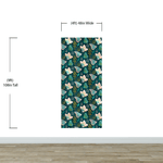 Butterfly Pattern Wall Mural. Retro Green and Gold Color Illustration Design. Bedroom, Nursery, Home Decor. #6435