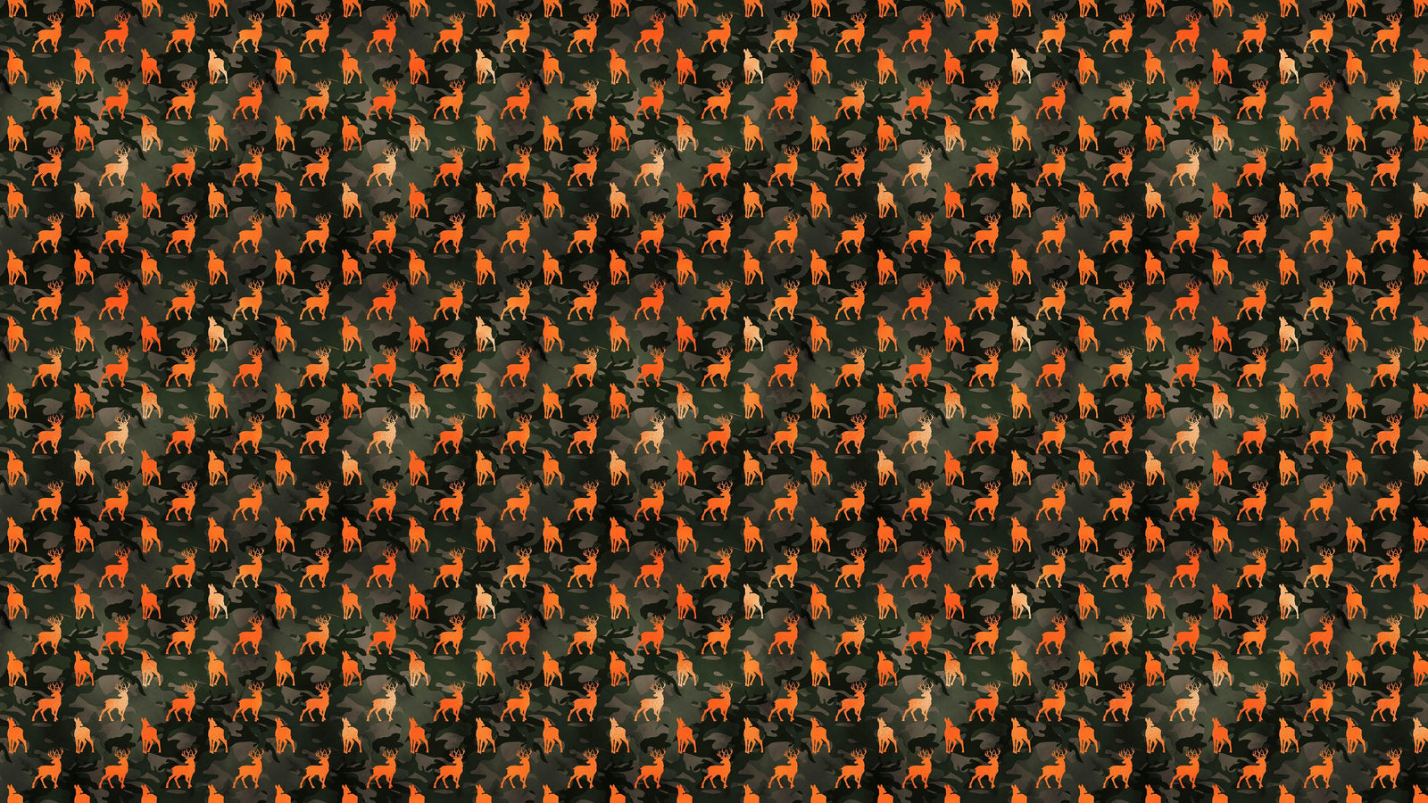 Deer Silhouette Camouflage Wall Mural. Military Theme / Hunter Home Decor. Peel and Stick Wallpaper. #6436