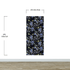 Blue and Black Color Flower Pattern Wall Mural. Tropical Botanical Floral Peel and Stick Wallpaper. #6437