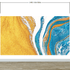 Abstract Bright Color Ink Splotch Pattern Wall Mural. Gold, White and Blue. #6439