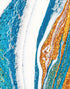 Abstract Bright Color Ink Splotch Pattern Wall Mural. Gold, White and Blue. #6439