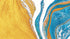 Abstract Bright Color Ink Splotch Pattern Wall Mural. Gold, White and Blue. #6439