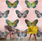 Large Butterfly Pattern on Pink Background Wall Mural. Bedroom, Nursery, Home Decor. Peel and Stick Wallpaper. #6441
