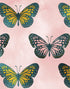 Large Butterfly Pattern on Pink Background Wall Mural. Bedroom, Nursery, Home Decor. Peel and Stick Wallpaper. #6441