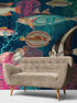 Vintage Retro Underwater Marine Sea Life Wall Mural. Beach / Nautical / Marine Life Theme Peel and Stick Wallpaper. #6442