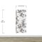 Vintage Flower Pattern Illustration Wall Mural. Black and White Peel and Stick Wallpaper. #6443