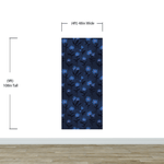 Blue Color Flower Wall Mural Pattern. Dark Navy Blue Background. #6451
