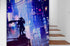 Japanese Samurai in Cyberpunk Futuristic City of Japan Wall Mural. #6452