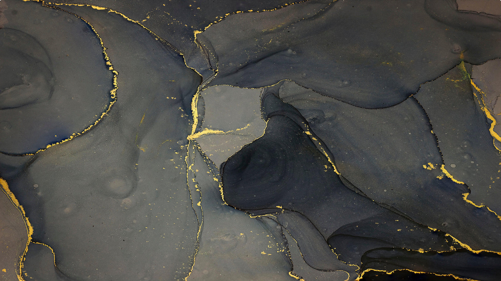 Abstract Black and Gold Agate Marble Stone Pattern Wall Mural. Removable Peel and Stick Wallpaper. #6454