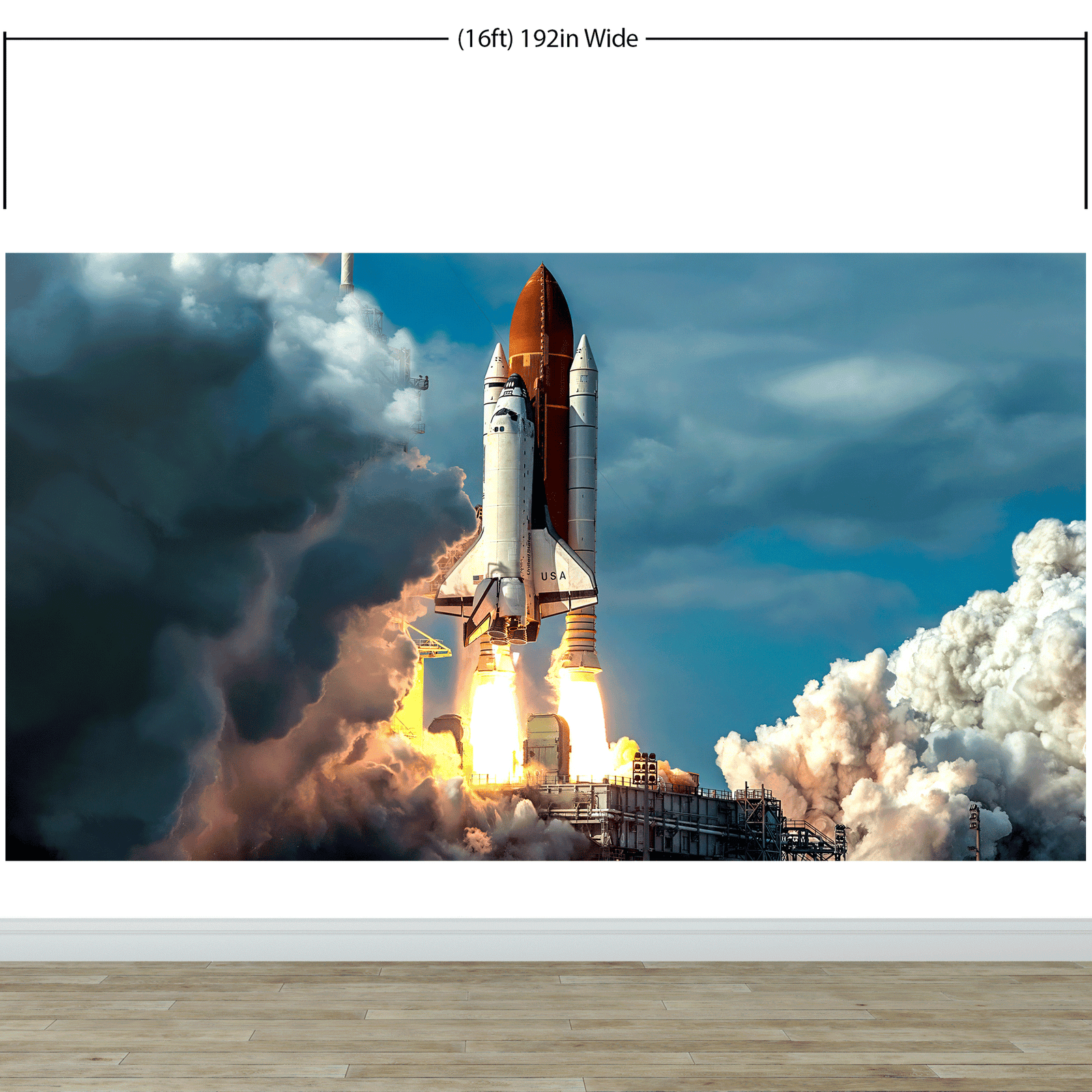 Space Shuttle Wall Mural Wallpaper. NASA Theme Wall Decor. #6470
