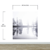 Foggy Woodland Wall Mural. Warm Grey Misty Forest Lakeview Peel and Stick Wallpaper. #6474