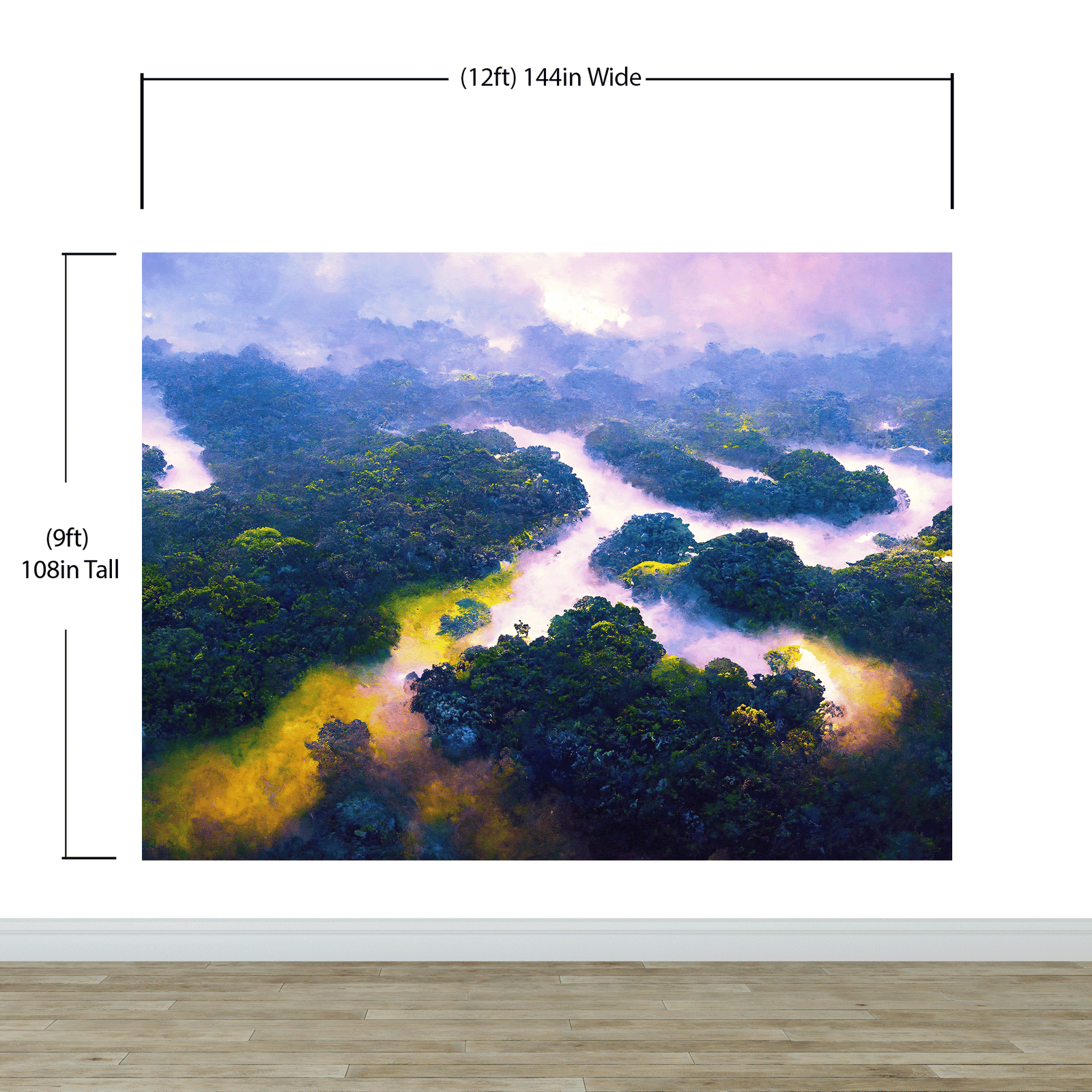 Tropical Rainforest Wall Mural Painting. #6475