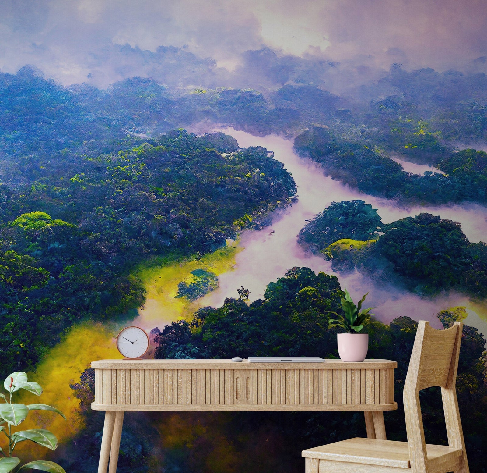 Tropical Rainforest Wall Mural Painting. #6475