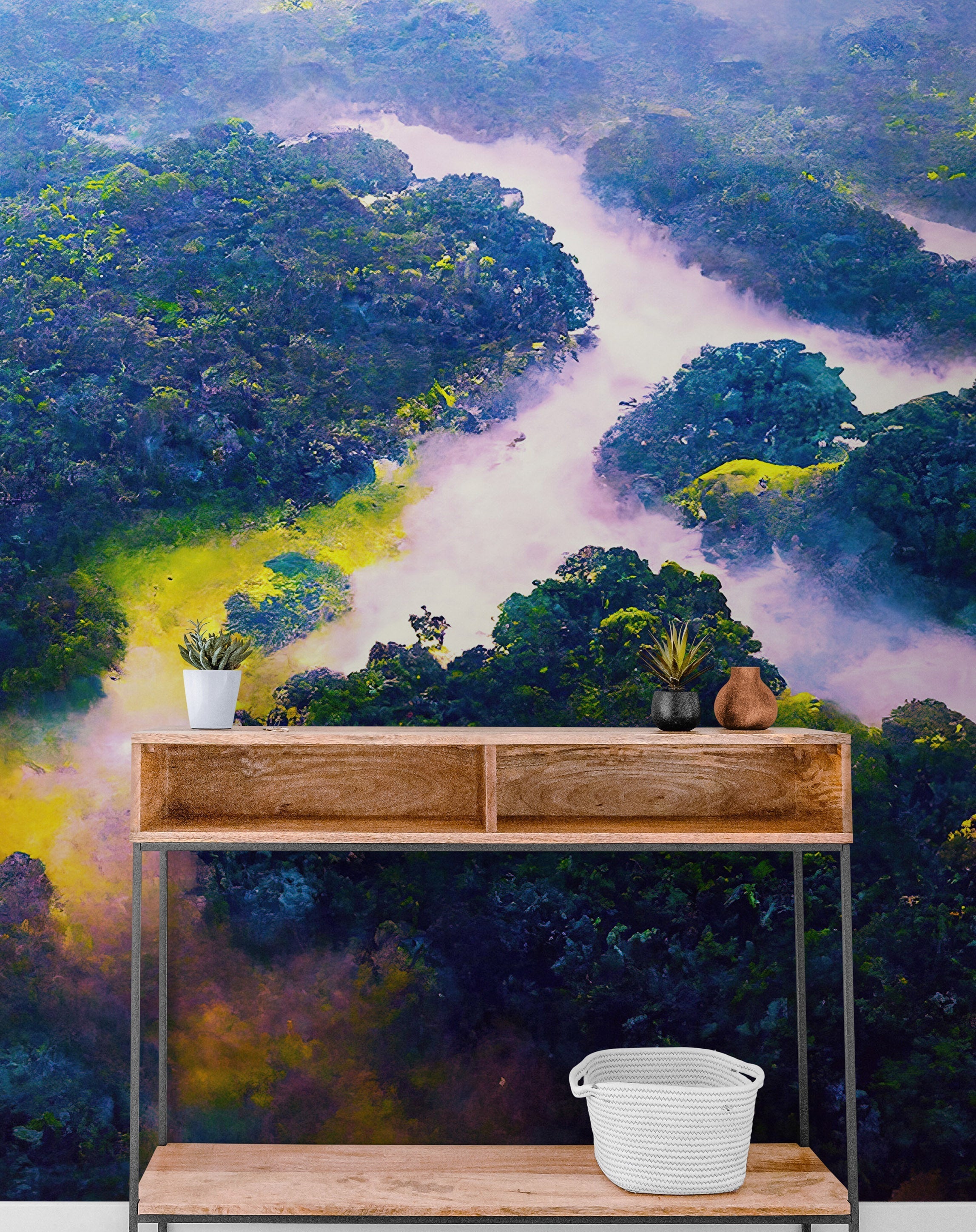 Tropical Rainforest Wall Mural Painting. #6475