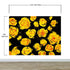 Flower Wallpaper Peel and Stick Wall Mural. Yellow Flowers on Black Background. #6499