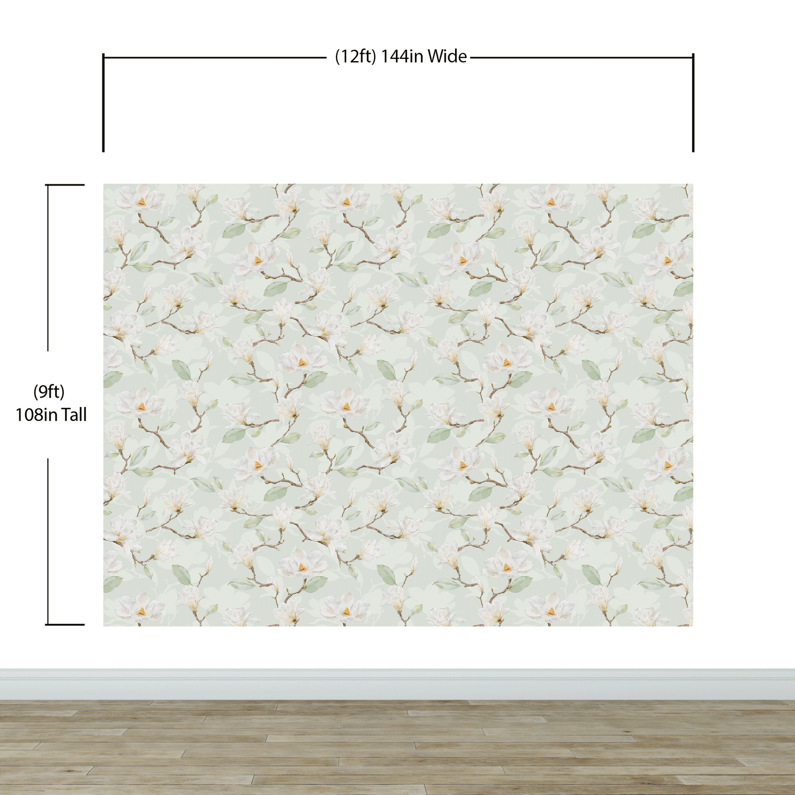 White Magnolia Wall Mural Peel and Stick Wallpaper. #6477