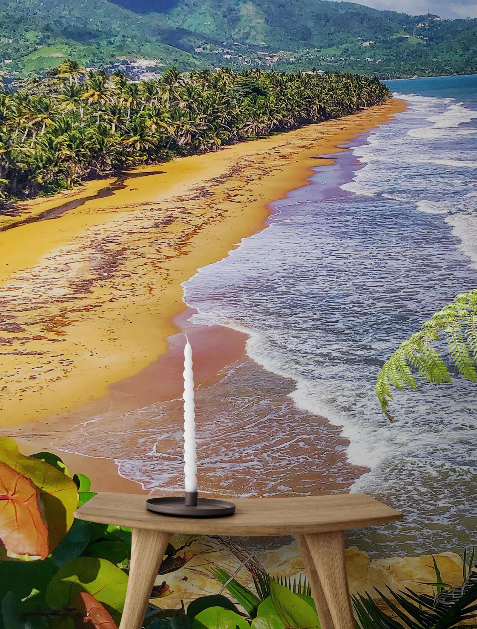 Puerto Rico Beach Wallpaper. Peel and Stick Wall Mural. #6481
