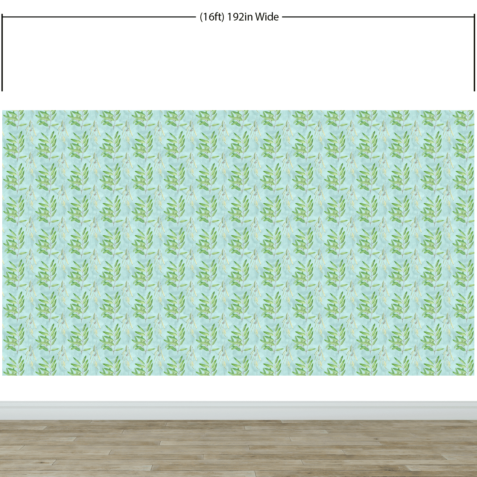 Eucalyptus Wallpaper. Farmhouse Decor Peel and Stick Wall Mural. Blue and Green Colors. #6482