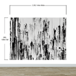 Black and Gray Urban City Wall Mural. Cyber Punk Cityscape. Minimalist Abstract Building Architect Wallpaper. #6487