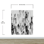 Black and Gray Urban City Wall Mural. Cyber Punk Cityscape. Minimalist Abstract Building Architect Wallpaper. #6487