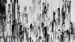 Black and Gray Urban City Wall Mural. Cyber Punk Cityscape. Minimalist Abstract Building Architect Wallpaper. #6487