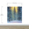 Big Sequoia Tree Wall Mural. Snow on Trees Peel and Stick Wall Mural. #6490