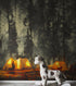 Camping Under the Stars Painting Wallpaper. Woodland Forest Wall Mural. Nature Wall Decor. #6492