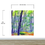 Watercolor Forest Wallpaper. Colorful Forest Peel and Stick Wall Mural. #6493