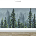 Nature Rainforest Wall Mural Wallpaper. Misty Forest Landscape. #6494