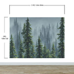 Nature Rainforest Wall Mural Wallpaper. Misty Forest Landscape. #6494