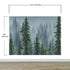 Nature Rainforest Wall Mural Wallpaper. Misty Forest Landscape. #6494