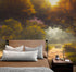 Vintage Trees in Park Wallpaper. Peel and Stick Wall Mural. #6496