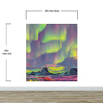 Aurora Borealis Wallpaper, Peel and Stick Wall Mural. Northern Lights Art Painting. Colorful Wallpaper. #6498