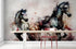 Horse Galloping Watercolor Painting. Cowboy Peel and Stick Wall Mural. #6500