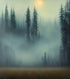 Misty Forest Wallpaper, Peel and Stick Wall Mural. #6501