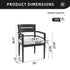 Outdoor Patio Dining Chairs With Outdoor Grade Sunbrella Fabric Cushions, Tapered Feet (Set of 4) - Ember Black
