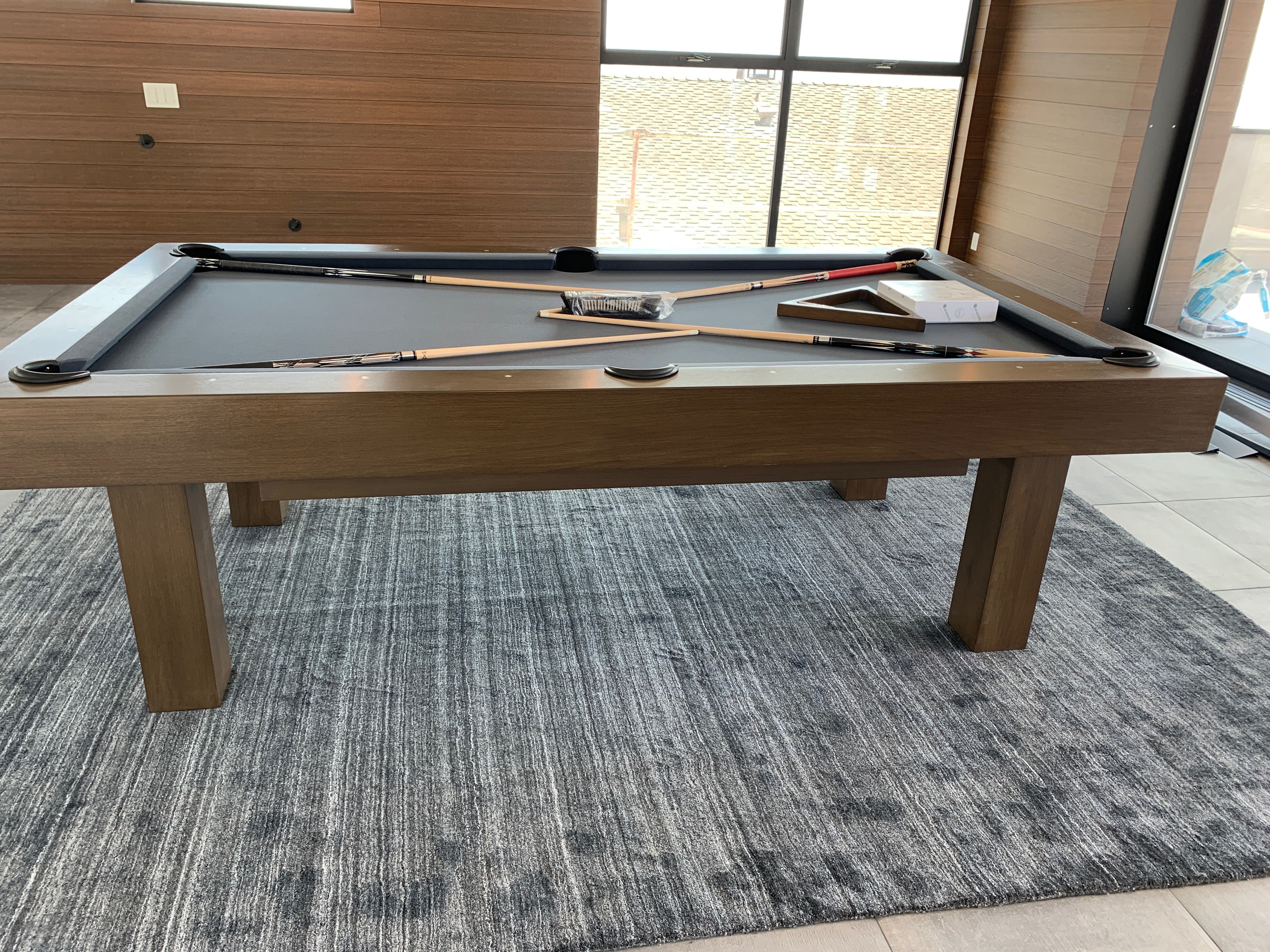 The Inside Modern Pool Table Solid Walnut with Custom Finish