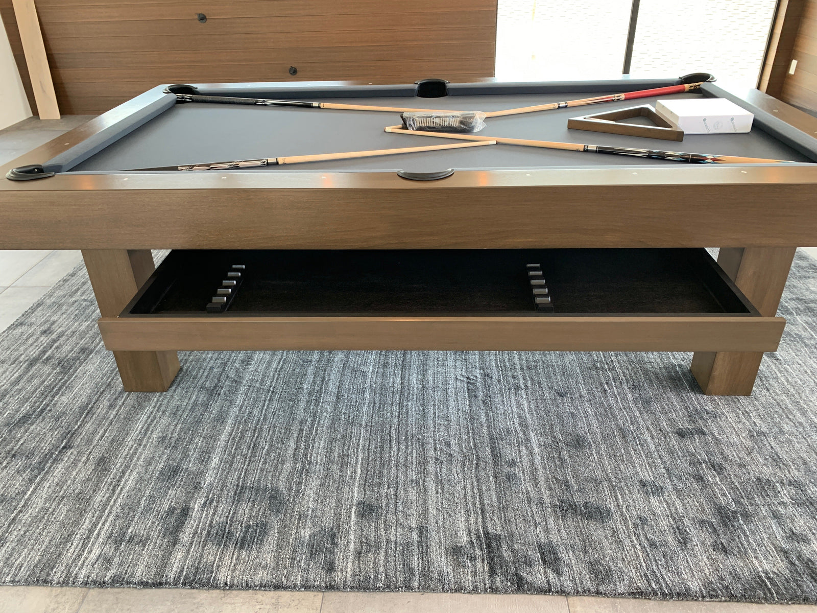 The Inside Modern Pool Table Solid Walnut with Custom Finish