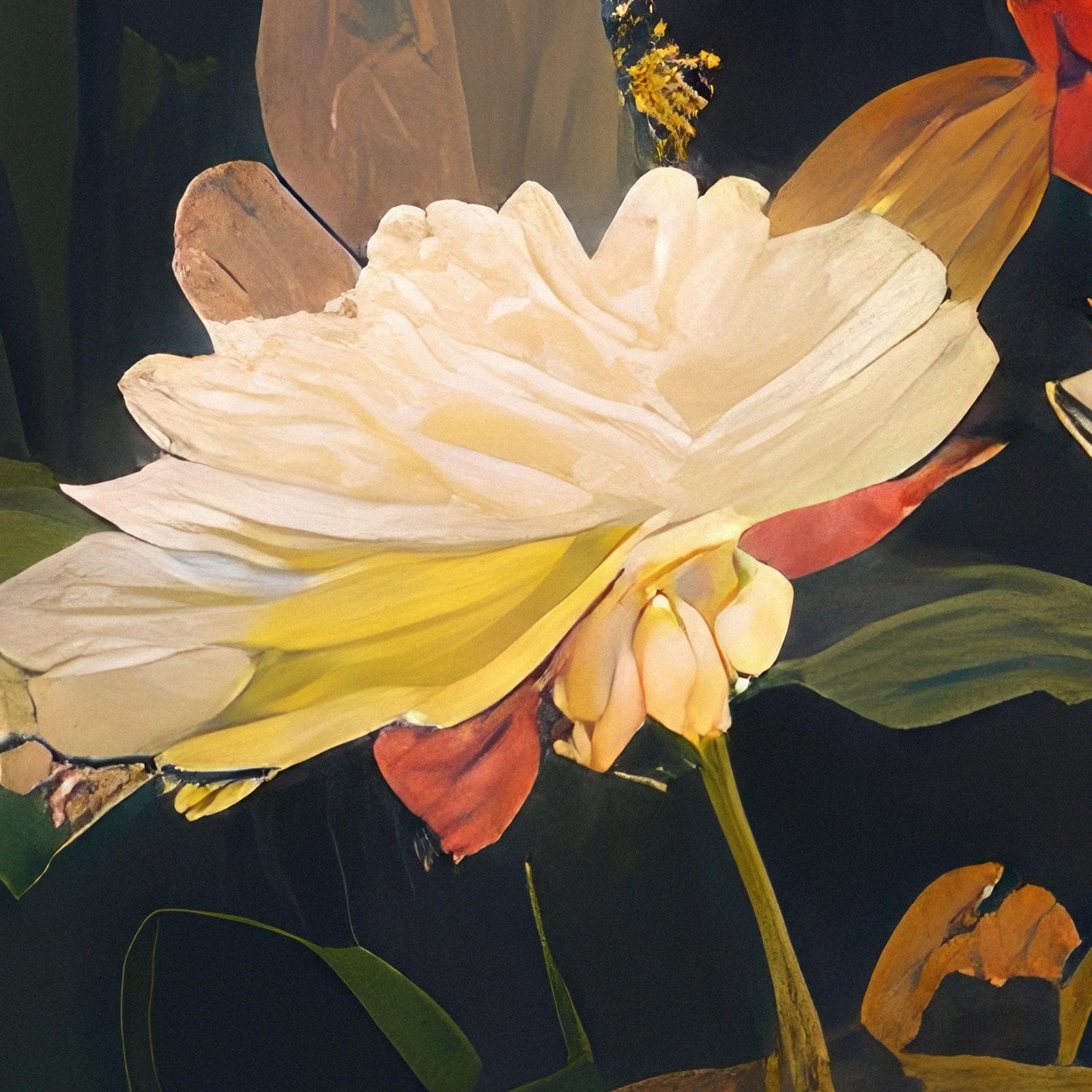 Chinoiserie Flowers Wallpaper. Asian Wall Art Mural #6517