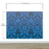 Damask Wallpaper Blue Color on Dark Background Pattern Wallpaper Peel and Stick Wall Mural Home Decor #6518
