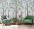 Nursery Woodland Forest Wallpaper. Watercolor Birch Tree Forest Wall Mural. #6525
